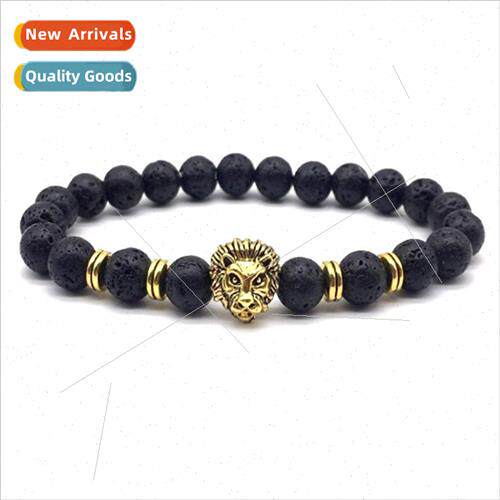 Jewelry Fashion 8mm Lava Stone Bracelet on Beaded Strings Ne
