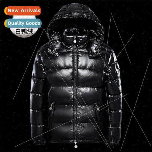 Supply down jacket black glossy men women couple large size