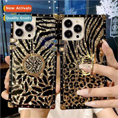 适用iPhone 15 fashion leopard print feather 14promax phone c