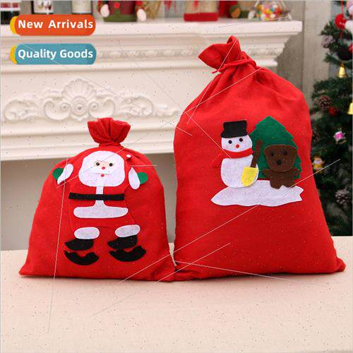 Christmas  Bags Santa Claus Backpack Nonwoven  Bags Handmade