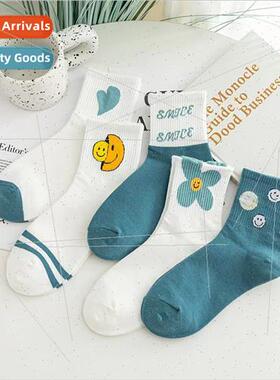 Spring and summer new socks womens mid-calf socks breathable