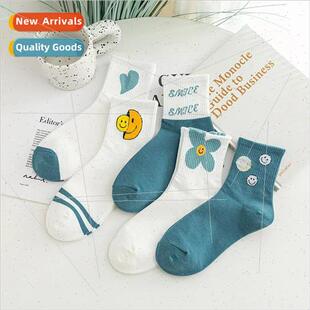 new socks womens Spring calf summer mid breathable and