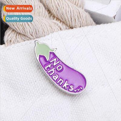 2021 New Creative Personalised Oil Drop Brooch Eggplant Zinc