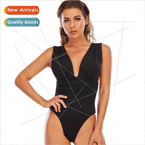 One-piece Triangle One-piece Swimsu Sexy Europe Solid Color