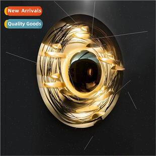 Modern light luxury wall art design living room background w
