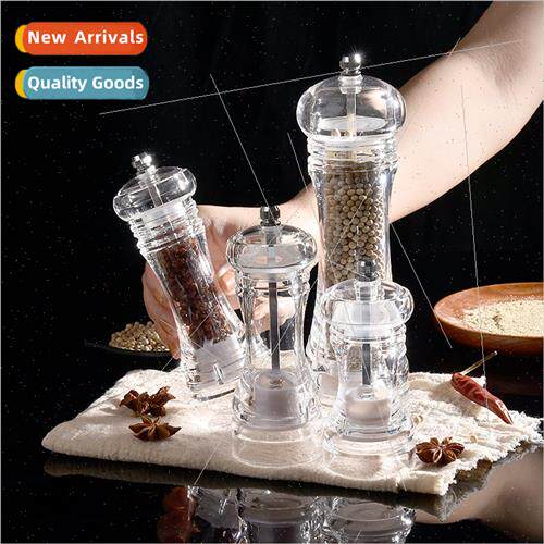 Home Acrylic Clear Grinding Bottle Manual Pepper Grinder Bla