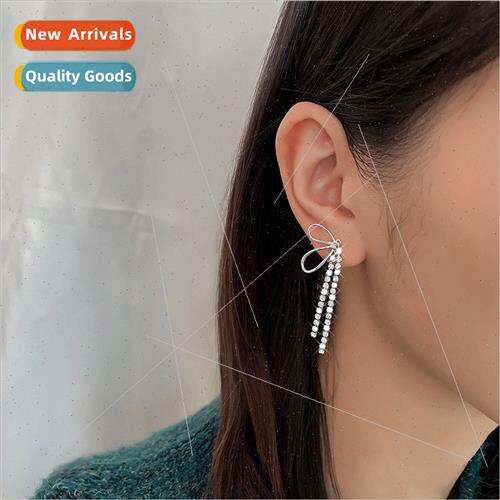 zirconia butterfly wings tassel earrings elegant bow earring