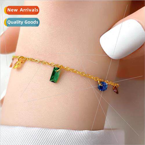 Rainbow tanium steel bracelet girls niche gold delicate fema