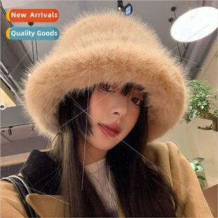 winter plush show hat fac fur female whe Xiben fisherman