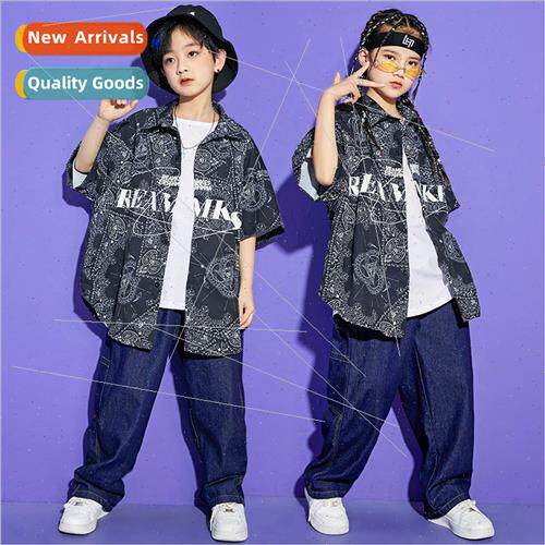 Childrens set dance su boys summer loose shirt hiphop set ti