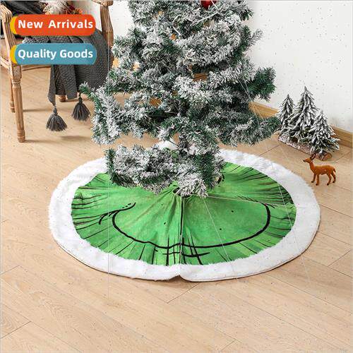 Green Hairy Monster Plush Christmas Tree Apron wh ghts Decor