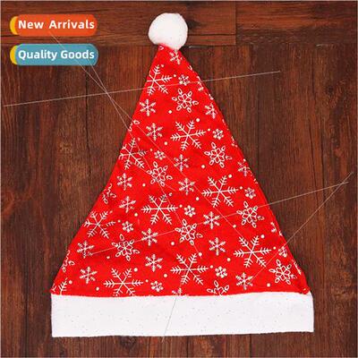 Adult Gold Velvet Snowflake Moon Star Stamping Christmas Hat