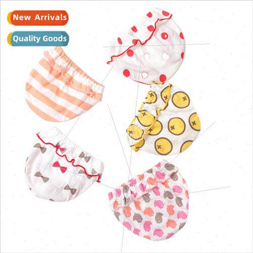New female baby cotton panties creative printing lace girls