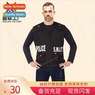 undershirt polic Hunting SWAT cosplay armed play black Adult