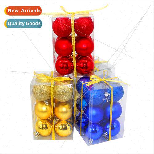 Christmas bucket Christmas ball set 6cm shiny matte electrop