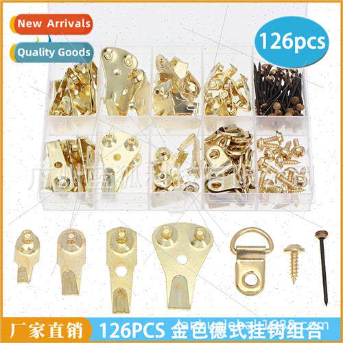 German picture frame hooks 126pcs -marking nail hooks brass