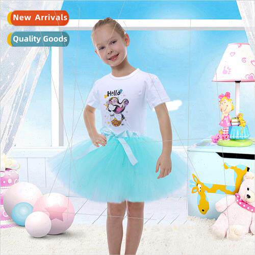 Europe  mermaid T-shirt blue girls bustier princess skirt st