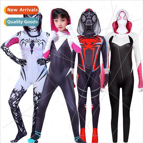 2099 Spider Jumpsu Halloween Cosplay Hooded Jumpsu Tight Kid
