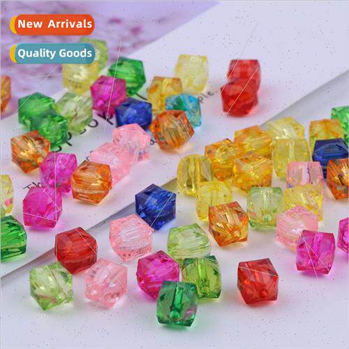 10mm transparent square beads diy handmade beading tissue bo