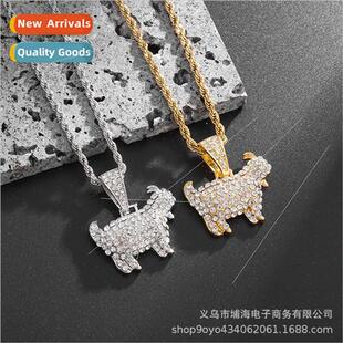 Goat Hip Necklace Zirconia Hop Pendant