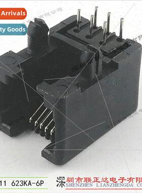 RJ11 6P black socket Phone jack 623K 2 pole phone line cryst