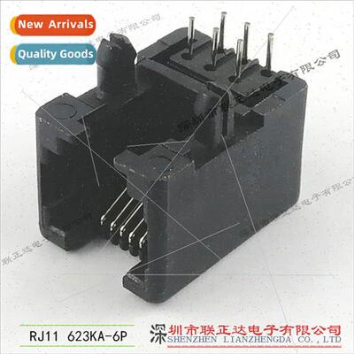 RJ11 6P black socket Phone jack 623K 2 pole phone line cryst