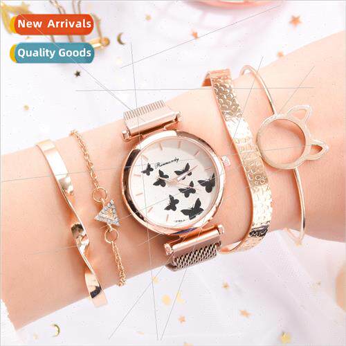 in year set watch women alloy mesh bbutterfly dial quartz wa