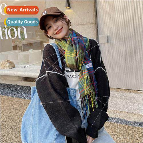 2022 new Korea fashion classic plaid pattern imation cashmer