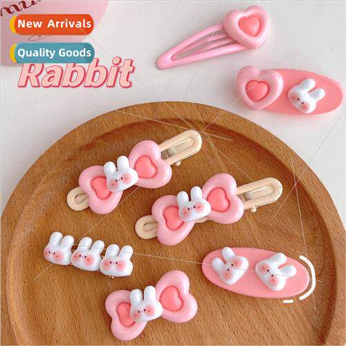 Love blush bunny series hair clips duckbill clip bangs clip
