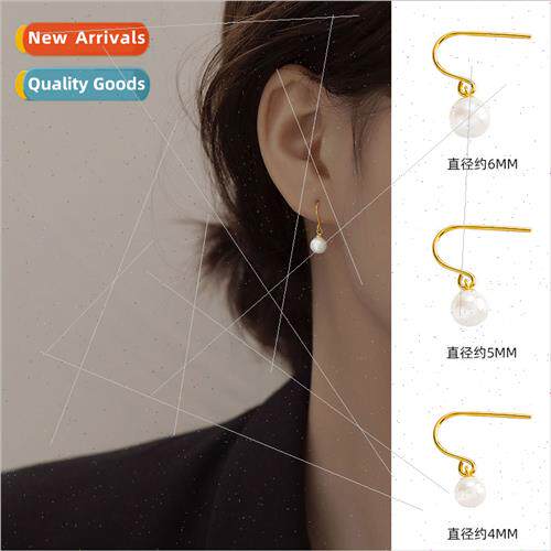 925 silver Vintage Faux Pearl Ear Hook Earrings Female Summe