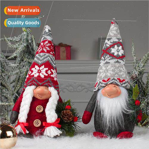 Snowflake kn hat big nose doll creative standing pose Santa