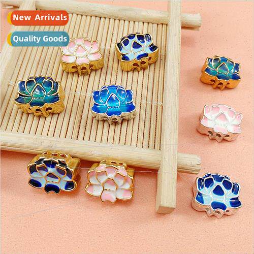 Alloy oil drop lotus pendant handmade lotus hairpin bracelet