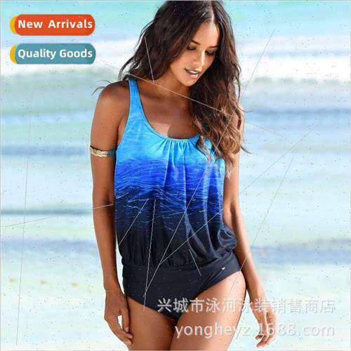 2018 New Swimsu Ladies Europe Printed Gradient Bikini Plus z