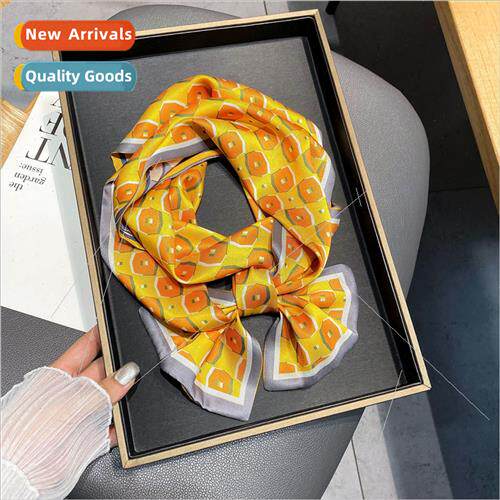 New Korea  fashion printing simulation silk small silk scarf