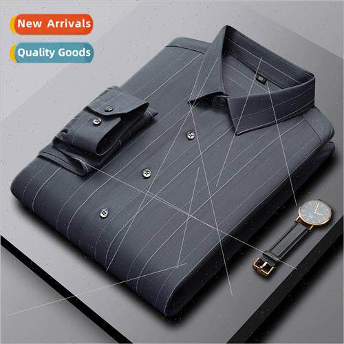 HK vertical striped shirt men long-sleeved Slim jacket casua