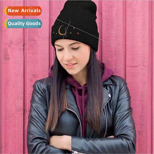 men women in fall winter popular five-star moon wool cap emb