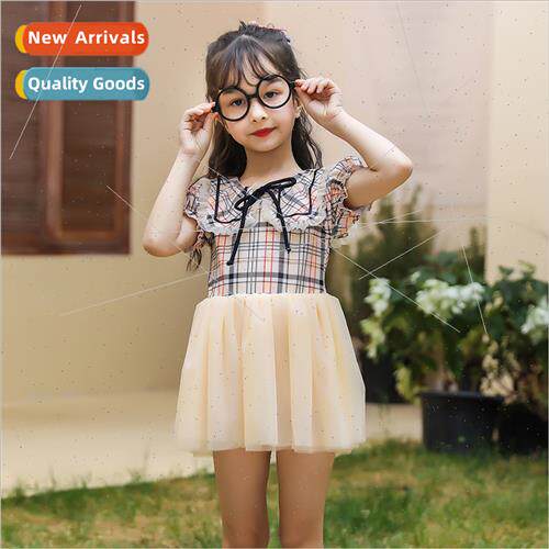 Childrens swimsu female princess wind sarong girls baby swim