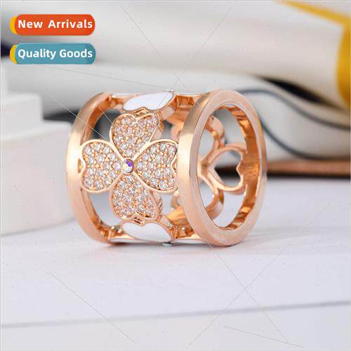Atmosphere Rose Gold Hollowed Out Flower lk Scarf Clasp Atmo