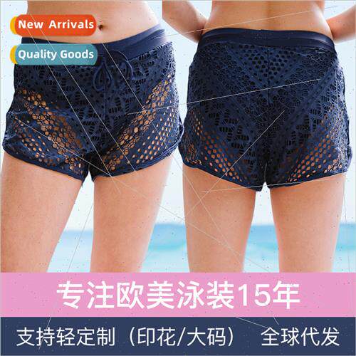 Europe lace double layer swim trunks women 2023 flat swim tr