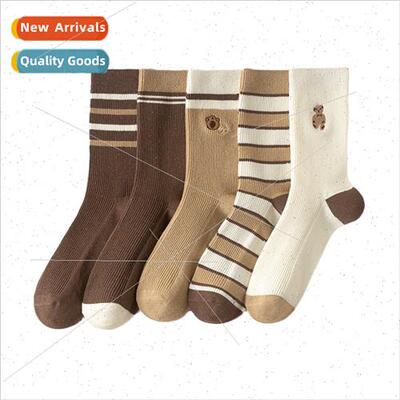 Japan mid-calf socks female striped tide socks color blockin