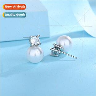 moissane diamond pearl Korea female imation earrings Fre new