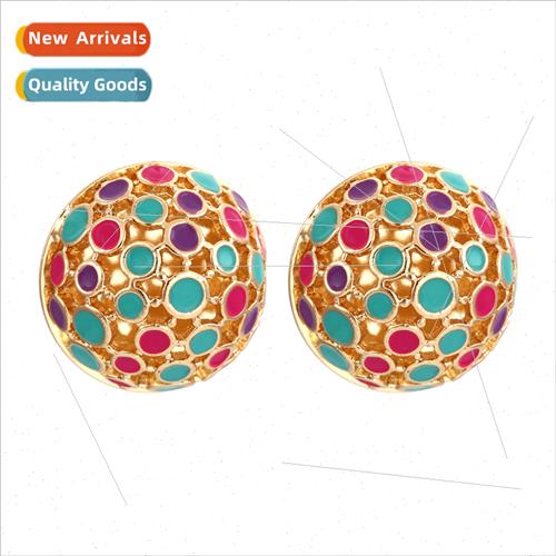 ZA fashion color glaze personalized earrings zinc alloy holl