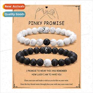 pair beaded couple whe bracelets black New set