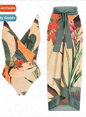 2024Europe one-piece i su swimsu womens sensual lace-up long