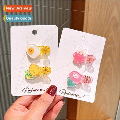 Korea children cartoon rabb hair clips ltle girl flowers tra