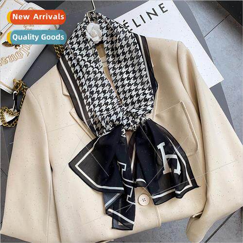 2022 Korea  birds a feather fashion long silk scarf female l