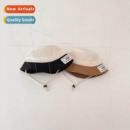 Children hats summer sunscreen sunshade ins solid colour clo