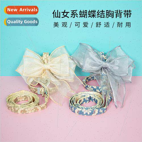 New large bow I-beam cat chest strap leash out anti-lost cat
