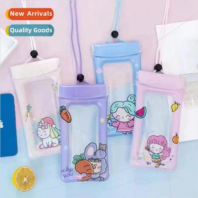 Cute cartoon inflatable cell phone waterproof pouch floating