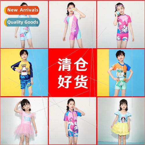 Swimsu girls one-piece boys flat corner cartoon cute ltle pr